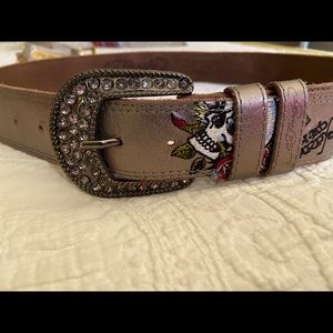 Leather Skull Belt